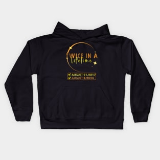 Solar Eclipse Twice in Lifetime April 08 2024 GIft For Women Men Kids Hoodie